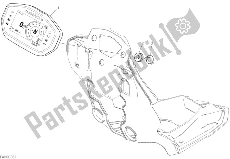 All parts for the Instrument Panel of the Ducati Hypermotard 950 SP USA 2019